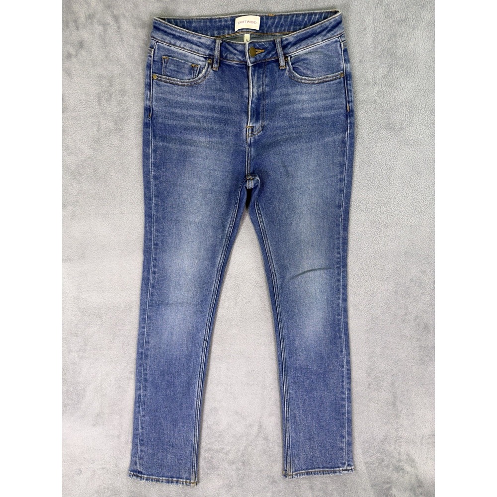 Driftwood Jeans Womens 28‎ Blue Straight Slim Medium Wash Denim Mid Rise Stretch